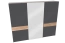 Schuifdeurkast / kledingkast Vaitele 11, kleur: antraciet hoogglans / walnoten kleur - 224 x 272 x 61 cm (h x b x d)