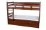 Stapelbed 90 x 200 cm "Easy Premium Line" K17/n incl. onderschuifbed /extra ligplaats en 2 afdekplaten, massief beuken donkerbruin gelakt, deelbaar