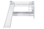 Wit hoogslaper met glijbaan 80 x 190 cm, massief beukenhout wit gelakt, deelbaar in twee eenpersoonsbedden, "Easy Premium Line" K25/n