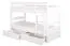 Stapelbed voor volwassenen "Easy Premium Line" K18/n incl. 2 laden en 2 afdekpanelen, hoofdbord met gaten, massief beuken wit - 90 x 200 cm, (b x l) deelbaar