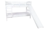 Wit stapelbed met glijbaan 90 x 190 cm, massief beukenhout wit gelakt, deelbaar in twee eenpersoonsbedden, "Easy Premium Line" K27/n