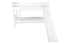 Weißes Hochbett mit Rutsche 80 x 190 cm, Buche Massivholz Weiß lackiert, teilbar in zwei Einzelbetten, "Easy Premium Line" K28/n