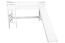 Groot wit hoogslaper met glijbaan 140 x 200 cm, massief beukenhout wit gelakt, om te bouwen tot eenpersoonsbed, "Easy Premium Line" K31/n