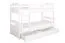 Stapelbed "Easy Premium Line" K21/n incl. 2 laden en 2 afdekpanelen, afgerond hoofdbord en voeteneind, massief beuken wit - 90 x 200 cm (b x l), deelbaar