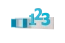 Kinderkamer - wandplank / hangrek Luis 02, kleur: eiken wit / blauw - 54 x 120 x 22 cm (h x b x d)