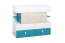 Jugendzimmer - Kommode Aalst 22, Farbe: Eiche / Weiß / Blau - Abmessungen: 90 x 110 x 40 cm (H x B x T)