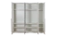 draaideurkast / kleerkast met lijsten Siumu 24 , kleur: Wit / Wit hoogglans - 226 x 232 x 60 cm (H x B x D)