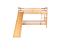 Hoogslaper met glijbaan 80 x 190 cm, massief beuken transparant gelakt, deelbaar in twee eenpersoonsbedden, "Easy Premium Line" K26/n