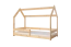 Kinderbed / Huisbed massief grenen natuur- transparant D5, incl. lattenbodem - ligvlak: 80 x 160 cm (b x l)