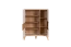 Vitrinekast Tuanai 03, kleur: eiken / wit hoogglans - 121 x 95 x 40 cm (H x B x D)