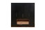 Draaideurkast / kleerkast "Andenne" 02, zwart / walnoten - Afmetingen: 215 x 210 x 60 cm (H x B x D)