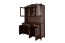 Ruime vitrinekast massief grenen Turakos 08, kleur walnoot, 214 x 150 x 50 cm, met 5 deuren en 5 laden, veel opbergruimte, hoogwaardige afwerking