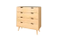 sideboard kast / ladekast massief eiken natuur (transparant) Aurornis 33 - afmetingen: 104 x 96 x 40 cm (H x B x D)