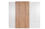 Draaideurkast / kledingkast Gremda 05, kleur: eiken / wit - 202 x 230 x 52 cm (H x B x D)