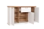 sideboard kast / ladekast Lotofaga 11, kleur: wit / walnoten - 102 x 167 x 48 cm (H x B x D)