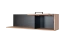wandrek / hangplank Riemst 12, kleur: eiken / zwart - afmetingen: 30 x 110 x 25 cm (H x B x D)