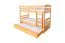 Stapelbed 90 x 200 cm "Easy Premium Line" K17/n incl. onderschuifbed /extra ligplaats en 2 afdekplaten, massief beukenhout transparant gelakt, deelbaar