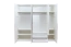 draaideurkast / kleerkast met lijsten Siumu 31 , kleur: wit / wit hoogglans - 226 x 232 x 60 cm (H x B x D)