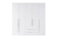 draaideurkast / kledingkast Siumu 31 , kleur: Wit / Wit hoogglans - 224 x 227 x 56 cm (H x B x D)