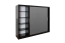 Schiebetürenschrank / Kleiderschrank Bisaurin 6D mit Spiegel, Farbe: Schwarz - Abmessungen: 200 x 250 x 62 cm ( H x B x T)