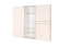 Schwebetürenschrank / Kleiderschrank Siumu 09, Farbe: Beige / Beige Hochglanz - 224 x 272 x 61 cm (H x B x T)