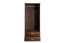 Kledingkast met decoratieve gefreesde uitsparingen massief grenen walnootkleur Columba 01 - Afmetingen 195 x 80 x 59 cm