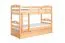 Stapelbed voor volwassenen "Easy Premium Line" K19/h incl. onderschuifbed /extra ligplaats en 2 afdekplaten, hoofd- en voeteneinde met gaten, massief beukenhout transparant gelakt - ligvlak: 90 x 200 cm (b x l), deelbaar