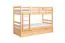 Stapelbed voor volwassenen "Easy Premium Line" K20/h incl. onderschuifbed /extra ligplaats en 2 afdekplaten, hoofd- en voeteneinde recht, massief beukenhout natuur / transparant gelakt - ligvlak: 90 x 200 cm (b x l), deelbaar