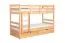 Stapelbed voor volwassenen "Easy Premium Line" K20/n incl. 2 laden en 2 afdekpanelen, hoofd- en voeteneinde recht, massief beukenhout natuur / transparant gelakt - ligvlak: 90 x 200 cm, deelbaar