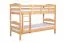 Stapelbed voor volwassenen "Easy Premium Line" K21/n, afgerond hoofdbord en voeteneind, massief beukenhout transparant gelakt - 90 x 200 cm (b x l), deelbaar