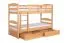 Stapelbed voor volwassenen "Easy Premium Line" K21/n incl. 2 laden en 2 afdekpanelen, afgerond hoofdbord en voeteneind, massief beukenhout transparant gelakt - 90 x 200 cm (b x l), deelbaar