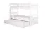 Stapelbed voor volwassenen "Easy Premium Line" K17/h incl. schuifbed /extra ligplaats en 2 afdekplaten, 90 x 200 cm (b x l) massief beukenhout wit gelakt, deelbaar