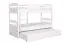 Stapelbed voor volwassenen "Easy Premium Line" K18/h incl. onderschuifbed /extra ligplaats en 2 afdekplaten, hoofdbord met gaten, massief wit beuken - ligvlak: 90 x 200 cm, deelbaar