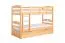 Stapelbed "Easy Premium Line" K18/h incl. onderschuifbed /extra ligplaats en 2 afdekplaten, hoofdbord met gaten, massief beukenhout transparant gelakt - ligvlak: 90 x 200 cm, deelbaar