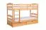 Stapelbed "Easy Premium Line" K19/n incl. 2 laden en 2 afdekpanelen, hoofdbord en voeteneind met gaten, massief beukenhout transparant gelakt - 90 x 200 cm (b x l), deelbaar