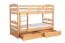 Stapelbed "Easy Premium Line" K19/n incl. 2 laden en 2 afdekpanelen, hoofdbord en voeteneind met gaten, massief beukenhout transparant gelakt - 90 x 200 cm (b x l), deelbaar