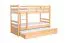Stapelbed "Easy Premium Line" K20/h incl. onderschuifbed /extra ligplaats en 2 afdekplaten, hoofd- en voeteneinde recht, massief beukenhout natuur / transparant gelakt - ligvlak: 90 x 200 cm (b x l), deelbaar