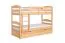 Stapelbed voor volwassenen "Easy Premium Line" K21/h incl. onderschuifbed /extra ligplaats en 2 afdekplaten, afgeronde hoofd- en voeteneinden, massief beukenhout transparant gelakt - ligvlak: 90 x 200 cm, deelbaar