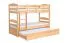 Stapelbed voor volwassenen "Easy Premium Line" K21/h incl. onderschuifbed /extra ligplaats en 2 afdekplaten, afgeronde hoofd- en voeteneinden, massief beukenhout transparant gelakt - ligvlak: 90 x 200 cm, deelbaar