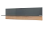 Hangplank / wandrek Vaitele 24, kleur: antraciet hoogglans / walnoten kleur - 35 x 128 x 21 cm (H x B x D)
