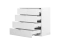 Kommode Sabadell 20, Farbe: Weiß / Weiß Hochglanz - 87 x 90 x 48 cm (H x B x T)