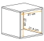 Quadratische Hängevitrine mit Push-to-open Funktion Möllen 14, Farbe: Schwarz - Abmessungen: 30 x 30 x 25 cm (H x B x T), mit LED-Beleuchtung