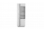 Vitrinekast Antioch 03, design: rechts, kleur: wit glanzend / lichtgrijs - afmetingen: 201 x 69 x 40 cm (h x b x d), met 2 deuren en 10 vakken