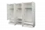 Drehtürenschrank / Kleiderschrank mit Rahmen Siumu 34, Farbe: Weiß / Weiß Hochglanz - 226 x 277 x 60 cm (H x B x T)