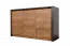 Commode Selun 03, kleur: eiken donkerbruin / grijs - 80 x 130 x 43 cm (h x b x d)