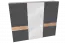 Schuifdeurkast / kledingkast Vaitele 11, kleur: antraciet hoogglans / walnoten kleur - 224 x 272 x 61 cm (h x b x d)