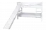 Wit stapelbed met glijbaan 90 x 190 cm, massief beukenhout wit gelakt, deelbaar in twee eenpersoonsbedden, "Easy Premium Line" K29/n