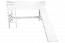 Groot wit hoogslaper met glijbaan 120 x 190 cm, massief beukenhout wit gelakt, om te bouwen tot eenpersoonsbed, "Easy Premium Line" K31/n