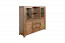 Vitrine Sardona 12, kleur: bruin eiken - 145 x 160 x 44 cm (h x b x d)