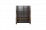 Vitrine kast Bassatine 02, kleur: rustiek eiken / grijs / zwart - 150 x 109 x 40 cm (H x B x D)